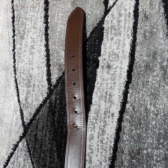 MENS GENUINE BROWN LEATHER CASUAL BELT XL - Picture 6 of 10